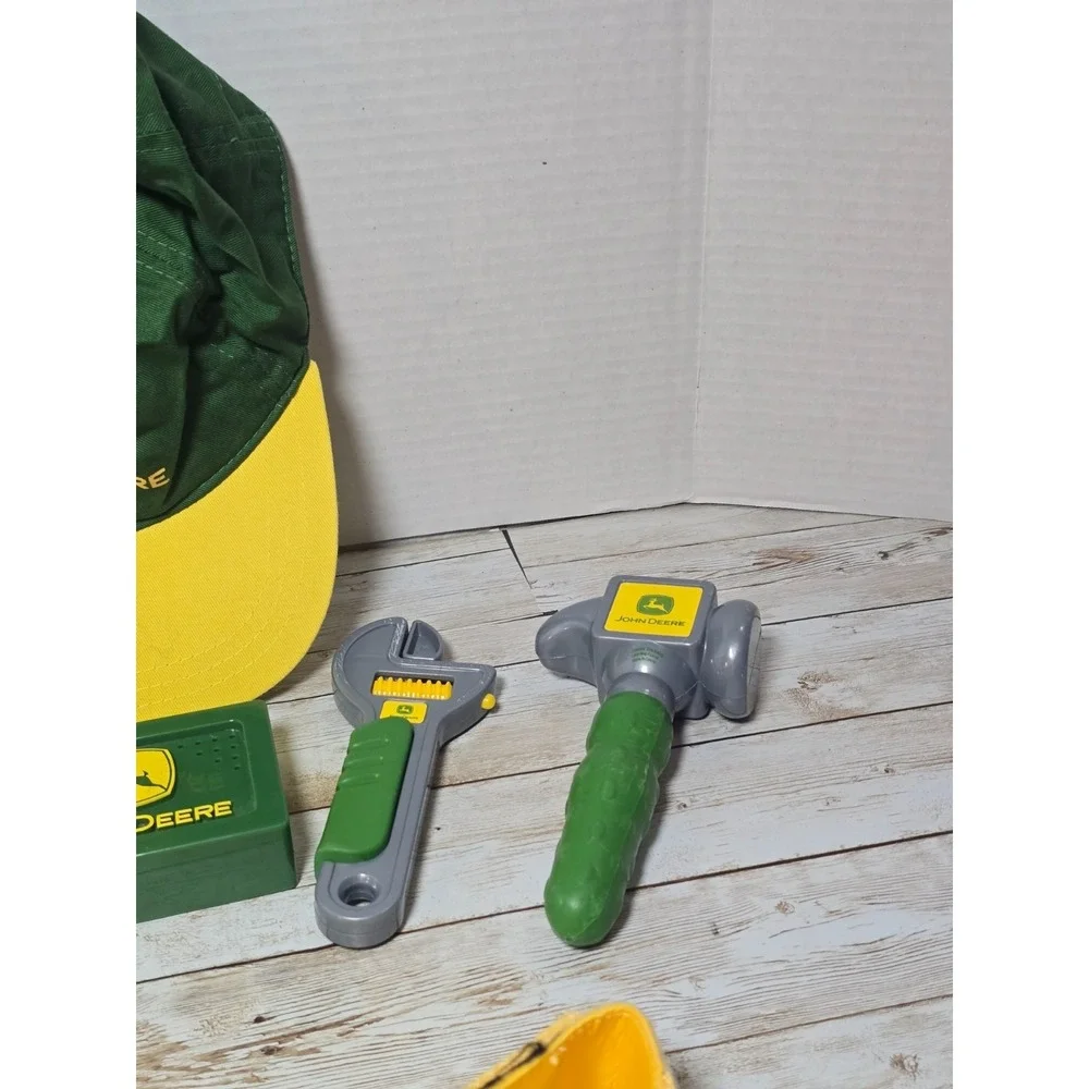 John Deere Kids Toy Lot Ertl Tool Box‎ & Talking Tool Belt w/ Tools Hat VIDEO